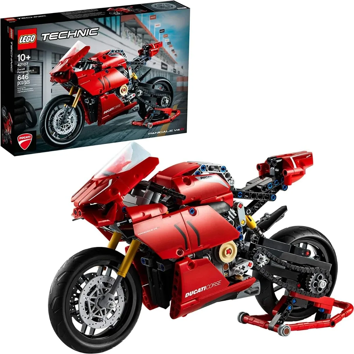 LEGO Technic Ducati Panigale V4 R 42107 – 646 piezas (CAJA DAÑADA)