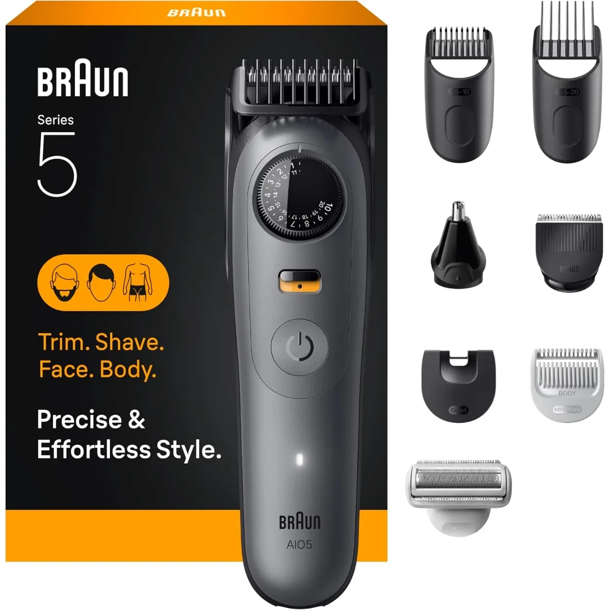 Braun Series 5 5804 – Kit de Afeitado y Recorte All-in-One (Sin Caja)