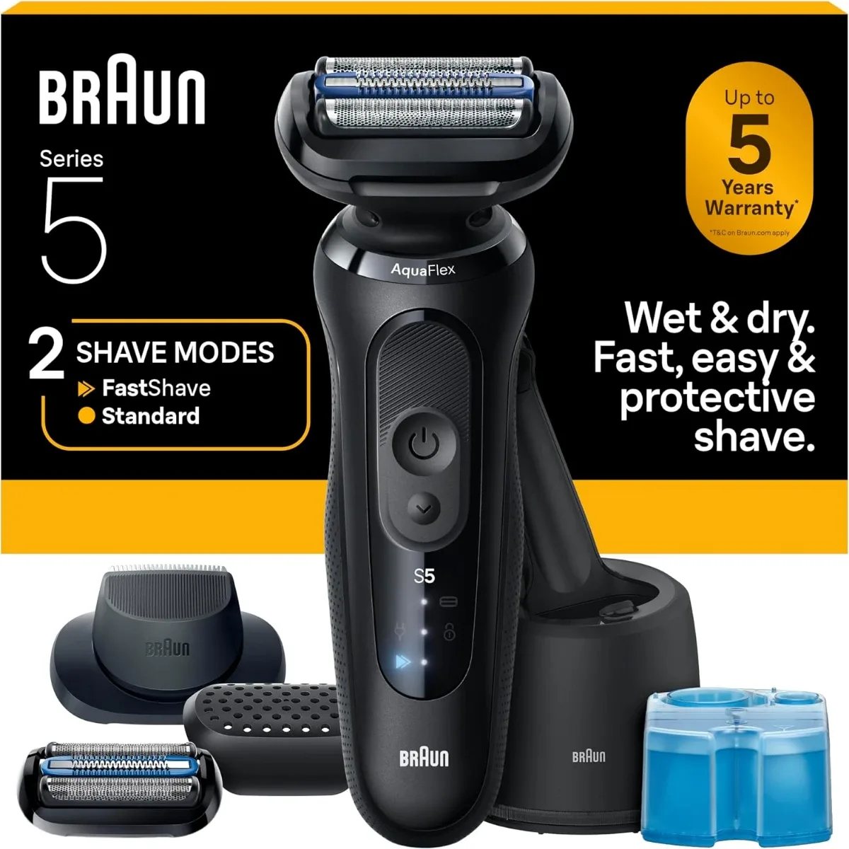 Braun Series 5 5160cc – Rasuradora Eléctrica 4 en 1 con Centro De Limpieza